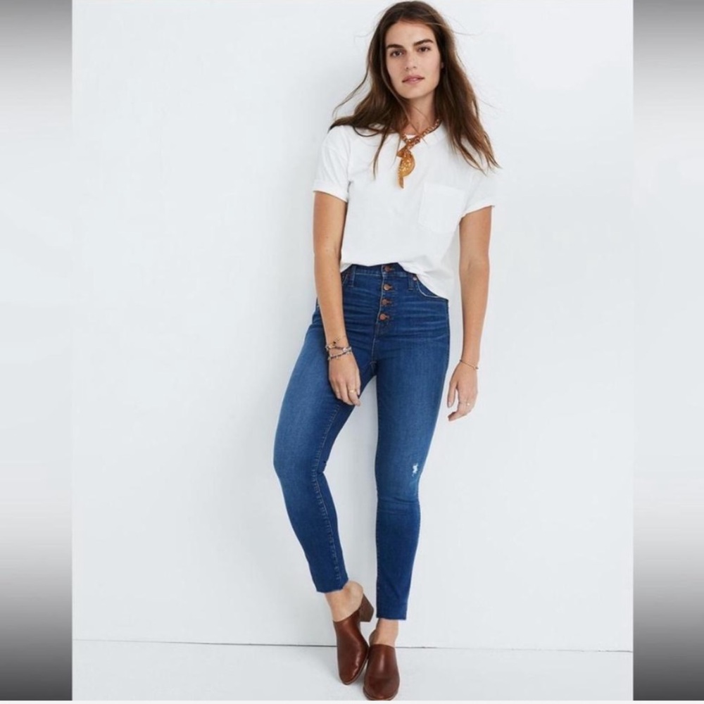 Madewell Dark Wash High Rise Skinny Jeans